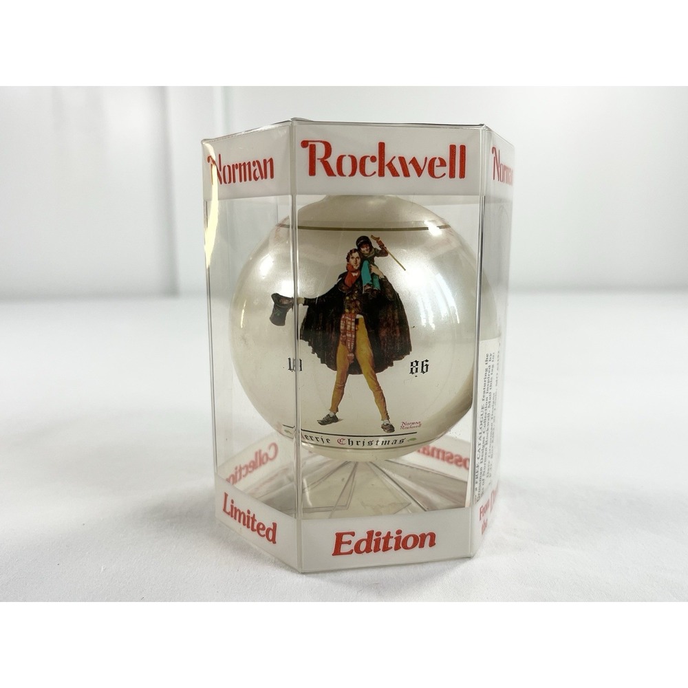 Vintage 1986 Norman Rockwell Merrie Christmas Ornament Dave Grossman 12th Ed 4